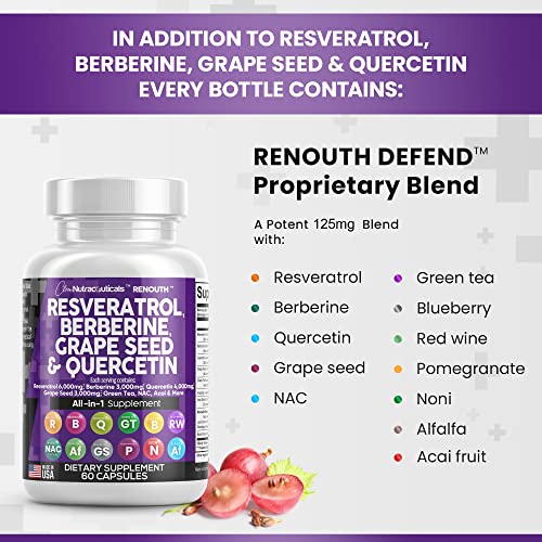 Resveratrol 6000mg Berberine 3000mg Grape Seed Extract 3000mg Clean Nutraceuticals buy supplements canada