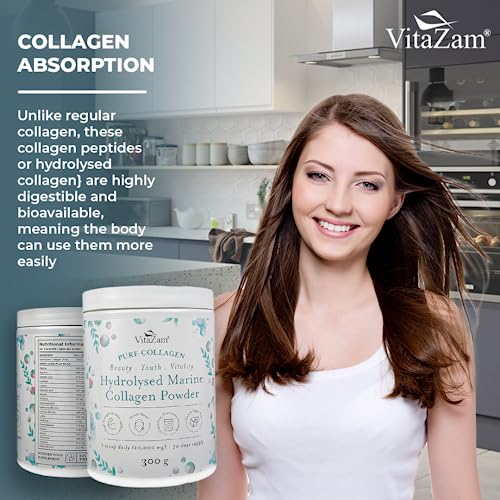 Vitazam Pure Marine Collagen Powder - 100% Hydrolysed Collagen Peptides for Hair Skin and Nails VitaZam buy supplements canada
