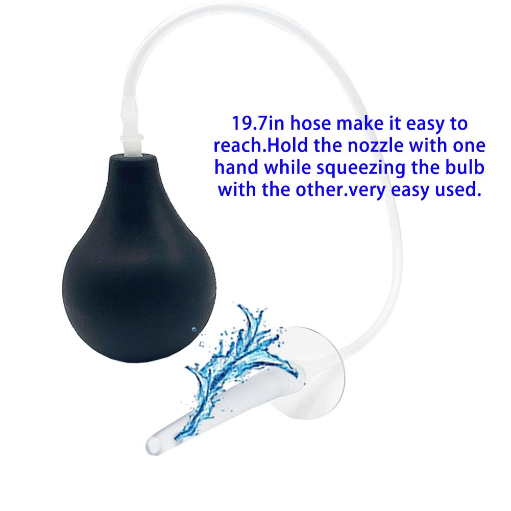GNEGKLEAN Black Silicone Enema Bulb Kit 7.6oz Clean Anal Douche for Men Women with 19.7in GNEGKLEAN buy supplements canada