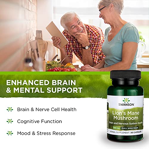 Swanson Lion's Mane Mushroom Capsules - 500 mg Each, 60 Capsules Swanson buy supplements canada