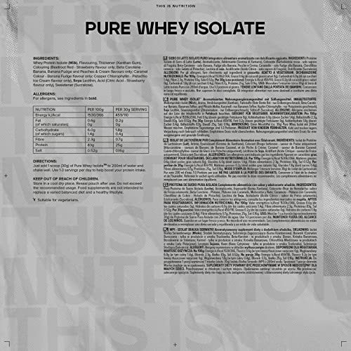 Bulk Pure Whey Protein Isolate, Protein Powder Shake, Banana, 500 g, Packaging May Vary Bulk buy supplements canada