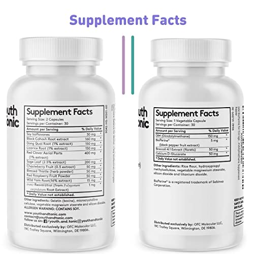 Youth & Tonic DIM Supplement for Women – Estrogen Metabolism & Hormonal Support – Menopause, Perimenopause & Premenopausal Bundle, 90 Capsules Youth & Tonic buy supplements canada