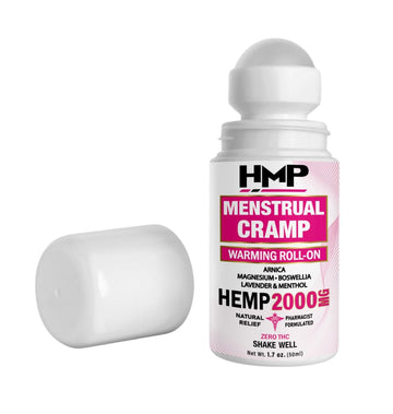 HMP BRANDS Menstrual Cramp Hemp Warming ROLL-ON 2000MG w Arnica & Menthol Made in USA Natural Formula 1.7oz HMP BRANDS buy supplements canada
