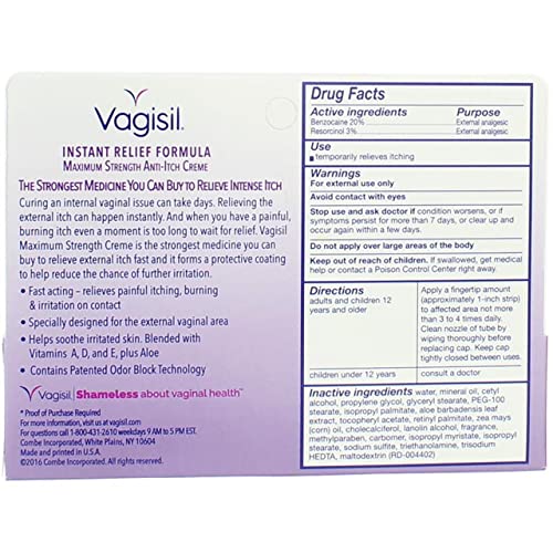 Vagisil Maximum Strength Anti-Itch Creme 1 oz (Pack of 2) Vagisil buy supplements canada