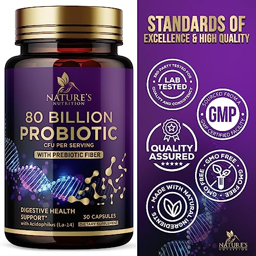 Probiotics for Digestive Health - 80 Billion CFU Guaranteed with Strains for Women's Nature's Nutrition buy supplements canada