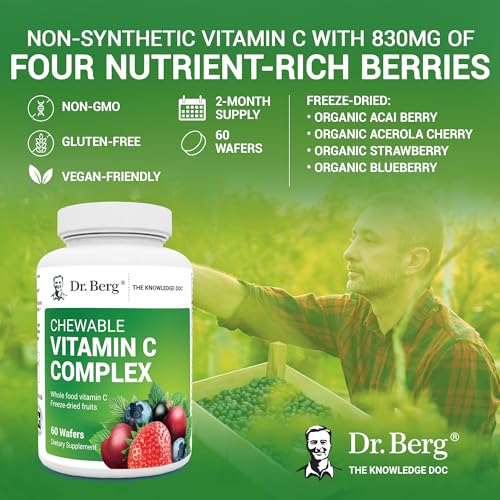 Dr. Berg's Vitamin C Complex Whole Food (60 Chewable) 100% Natural Vitamin C from Dr. Berg Nutritionals buy supplements canada