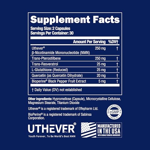 BONE SCIENCE Uthever NMN & Pterostilbene 6-in-1 Complex with Resveratrol, Glutathione & BioPerine - High Purity Stabilized NAD+ Precursor for Healthy Aging & Cellular Energy - 60 Vegetarian Capsules BONE SCIENCE buy supplements canada