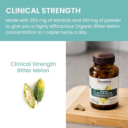 Himalaya Organic Bitter Melon for Glucose Metabolism, 660 mg, 60 Caplets, 1 Month Supply Himalaya buy supplements canada