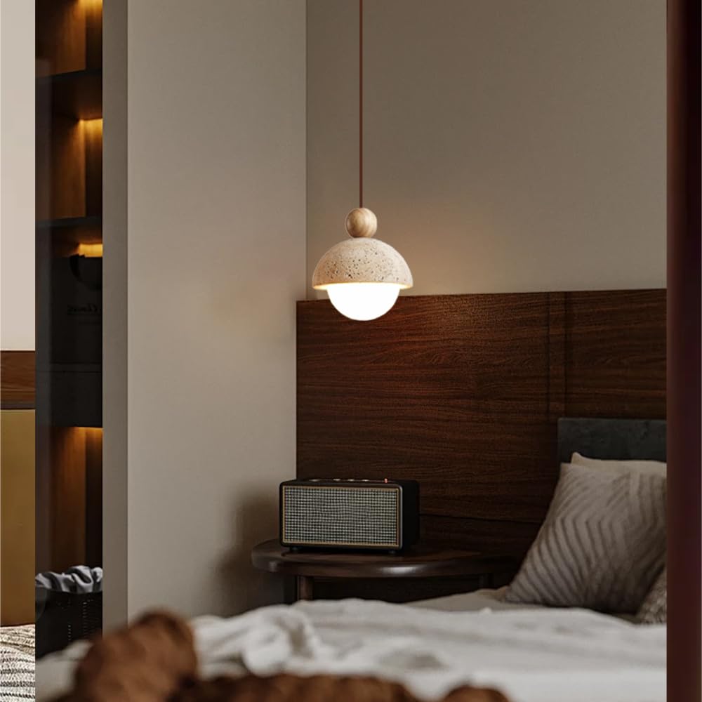 Spherical Wabi Sabi Pendant Light Natural Stone Retro Japanese Style Yellow Travertine Pendant Lighting Vintage Mini Wood Nordic Hanging Light for Kitchen Island Dining Room Bedroom Hallway Bedside OROILUPU buy supplements canada