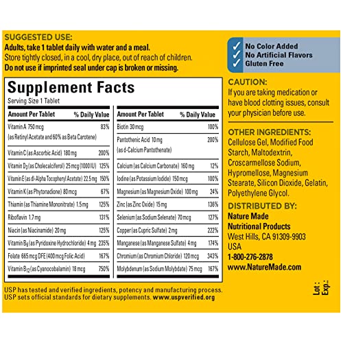 Nature Made Multivitamin For Him with No Iron, Mens Multivitamins for Daily Nutritional Nature Made buy supplements canada