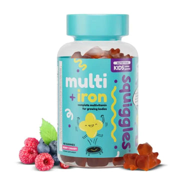 Squiggles Kids Multivitamin + Iron Gummies - Low Sugar Gummy Vitamins with Iron Supplements for Kids Squiggles buy supplements canada