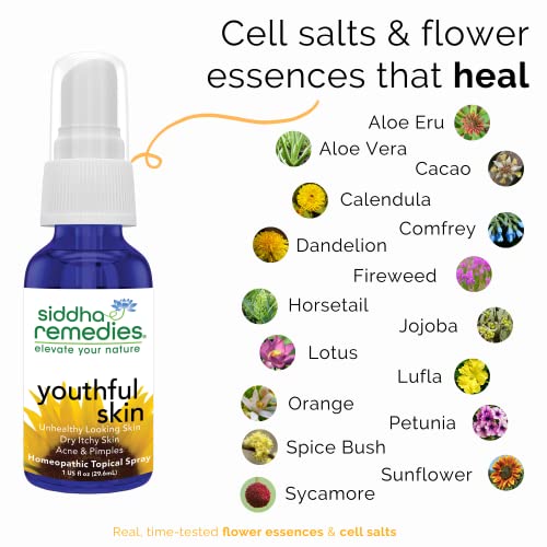 Siddha Remedies Youthful Skin Cell Salts Flower Essences for Dry Itchy Skin, Acne Pimples, Scar Removal Siddha buy supplements canada