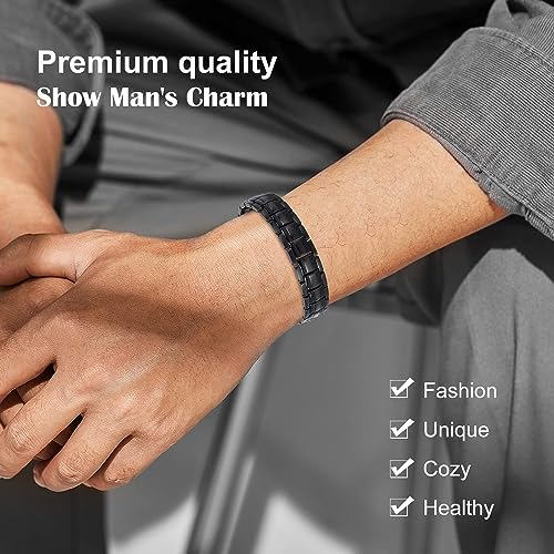 JEROOT Magnetic Bracelets for Men, Pure Titanium Double Row Strong Magnets JEROOT buy supplements canada