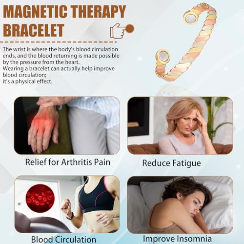 MagVIVACE Women Copper Magnetic Bracelet for Arthritis, Pure Copper Jewelry, Lymph Detox Bracelets MagVIVACE buy supplements canada