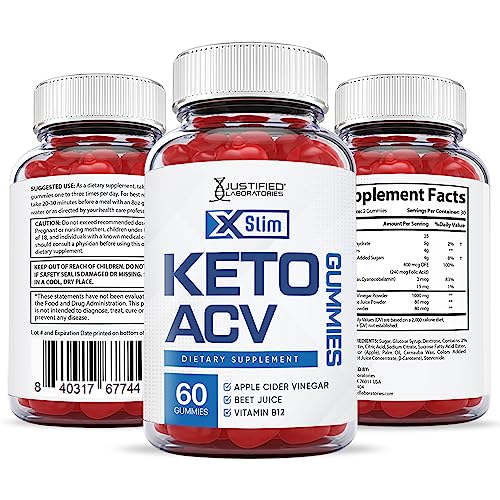 Justified Laboratories X Slim Keto ACV Gummies 1000MG Xslim Vegan Non GMO with Pomegranate Justified Laboratories buy supplements canada