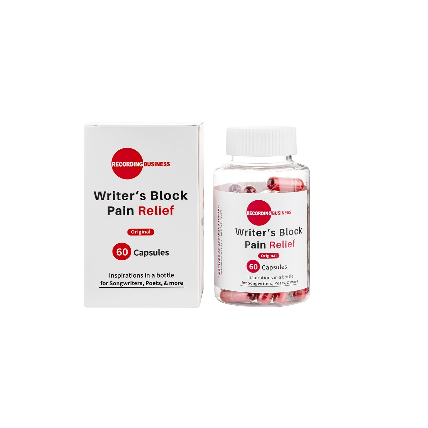 Recording Business Writer's Block Pain Relief (60 Original Songwriting Prompts in Capsules) for Artists/Musicians, Songwriters, & Poets Recording Business buy supplements canada