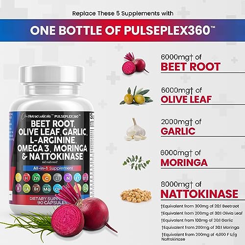 Beet Root Capsules 6000mg Olive Leaf 6000mg Nattokinase 4000 FU Clean Nutraceuticals buy supplements canada