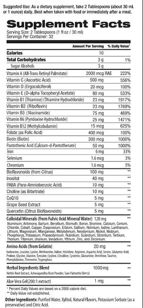 Elevatic Multivitamin for Men | 32 Fl.oz (960ml) | Superior Tasting | All Natural | Energy Booster Liquid Multivitamin Elevatic buy supplements canada