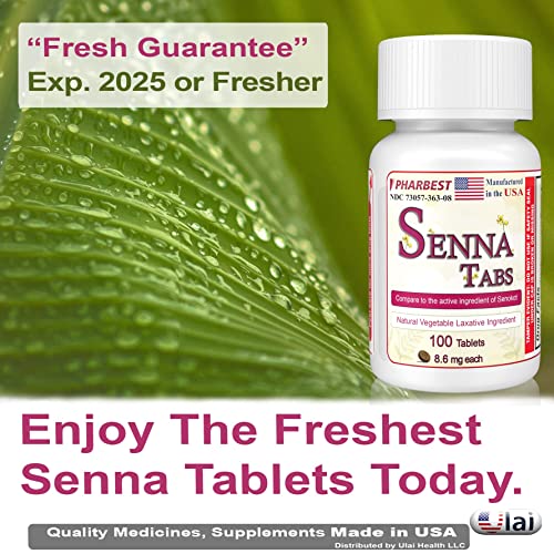 Senna Tablets 100 Ct. | Natural Vegetable Laxative [Made in USA] | Laxatives for Constipation Ulai buy supplements canada