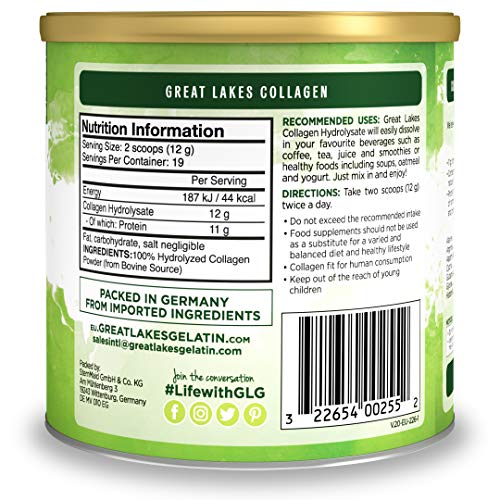 Great Lakes Gelatin Collagen Hydrolysate, Grass-Fed Bovine Hydrolysed Collagen Peptides Protein Powder Supplement, Unflavoured, 226g, Can Great Lakes Gelatin buy supplements canada