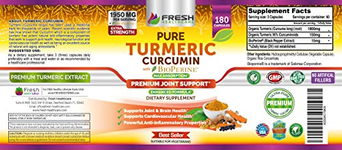 Turmeric Curcumin with BioPerine 1950mg - Natural Joint & Healthy Inflammatory FRESH HEALTHCARE buy supplements canada
