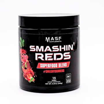 MASF Smashin' Reds Organic Superfood Supplements - 15 Servings - NSF Sport, Super Reds for Digestive Health, Energy, Endurance, Beet Root, Maca, Turmeric, Ginger, Acai, Nitric Oxide Production MASF buy supplements canada