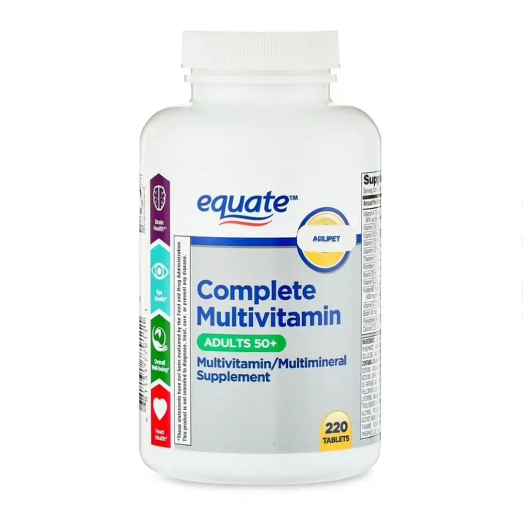 AGILIPET Equate Complete Multivitamin/Multimineral Supplement Tablets, Adults 50+, 220 Count (Pack of 1) Sticker AGILIPET buy supplements canada