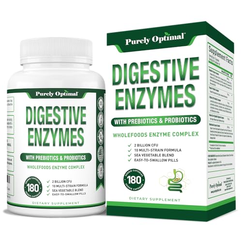 Purely Optimal Premium Digestive Enzymes Plus Prebiotics & Probiotics - for Better Digestio Purely Optimal buy supplements canada