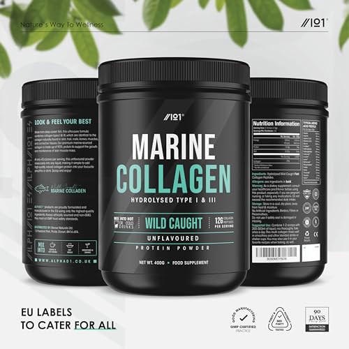 Marine Collagen Powder Supplement - 400g - Wild-Caught Canadian Marine Collagen - Unflavoured - Types 1 & 3 Hydrolysed Collagen ALPHA01 buy supplements canada