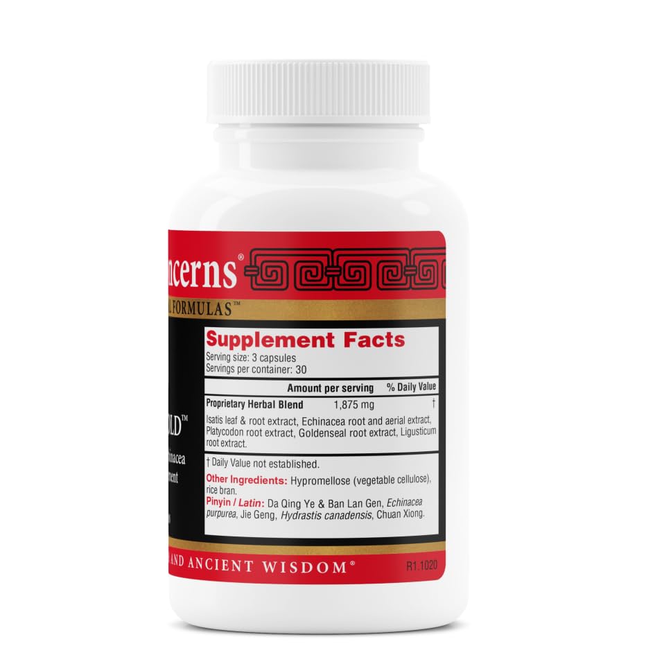 Health Concerns Isatis Gold - Immune System Support & Respiratory Tract Supplements - Echinacea, Platycodon, Goldenseal & Ligusticum Root Extract - 90 Capsules Health Concerns buy supplements canada