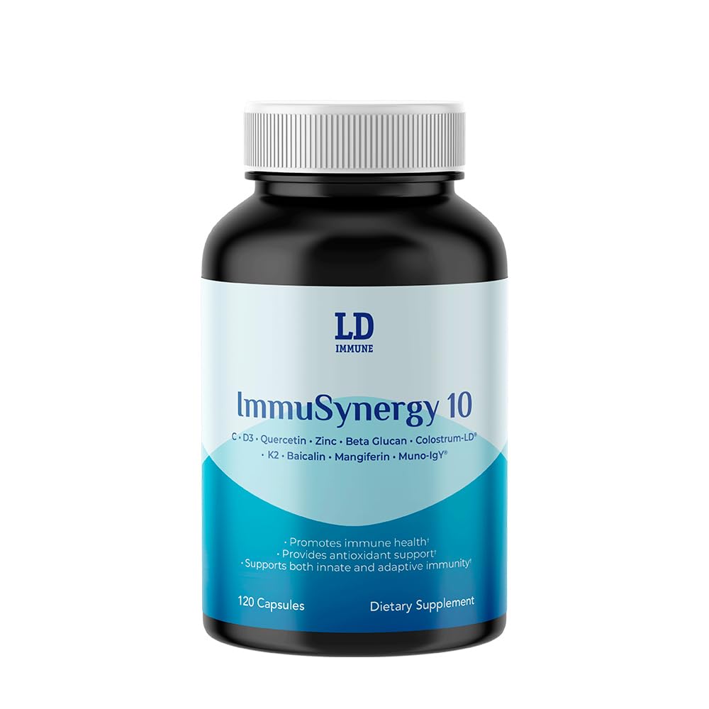 Colostrum-LD ImmuSynergy 10 Capsules - 120 Count-Immune Fortifying Ingredients - Vitamin C, D3, Zinc, Beta Glucan, Quercetin GastroDefense buy supplements canada