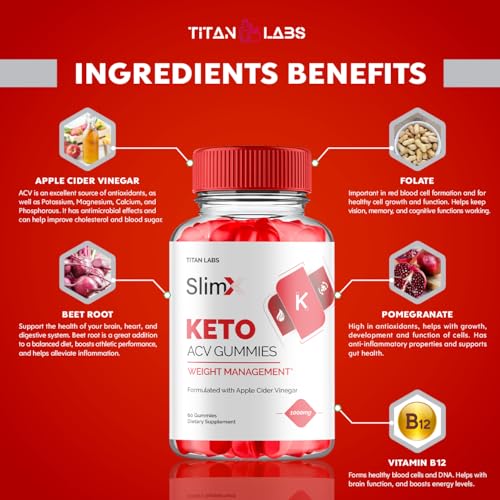 (2 Pack) SlimX Keto ACV Gummies, SlimX Keto ACV Advanced Weight Loss 1000MG Apple Titan Labs buy supplements canada