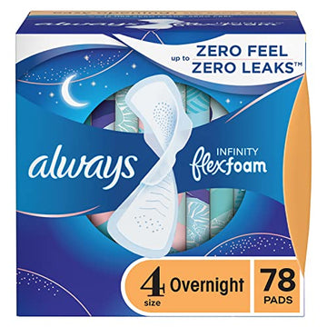 Always Infinity Feminine Pads For Women, Size 4 Overnight Absorbency, Multipack, With Flexfoam Always buy supplements canada