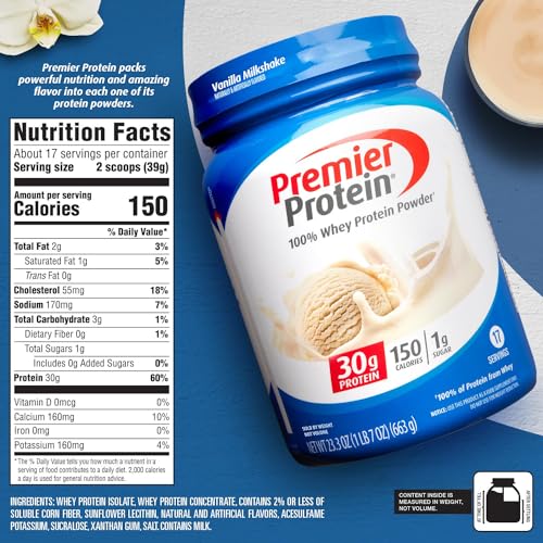 Premier Protein Powder, Vanilla Milkshake, 30g Protein, 1g Sugar, 100% Whey Protein Premier Protein buy supplements canada