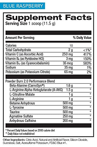 Rivalus Powder Burn 2.0 Pre Workout Supplement, Blue Raspberry, 0.89 Pounds Rivalus buy supplements canada