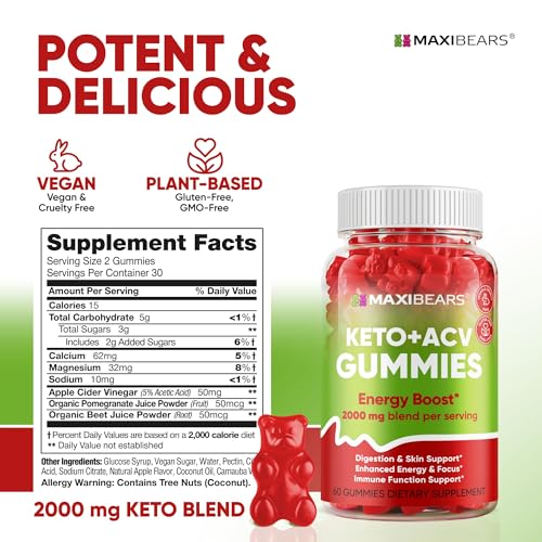 Keto Gummies - Delicious Low-Carb Snack to Boost Ketosis, Metabolism & Energy MAXIBEARS buy supplements canada