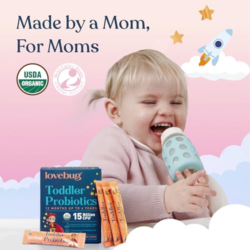 LOVEBUG Kids Probiotic Powder with Prebiotic Fiber - Toddler Immunity Support & Constipation Relief - USDA Organic Probiotics for Childrens Gut & Digestive Health LOVEBUG buy supplements canada