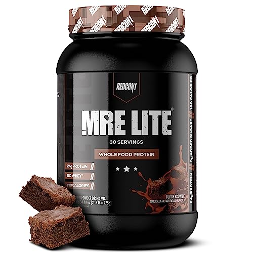 REDCON1 MRE Lite Whole Food Protein Powder, Fudge Brownie - Low Carb & Whey REDCON1 buy supplements canada