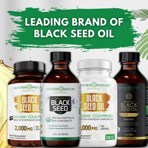 Organic Black Seed Oil Capsules - 3 Month Supply - 180 Count (2000mg Per Serving) Mother Nature Organics Superfoods for Organic Living buy supplements canada