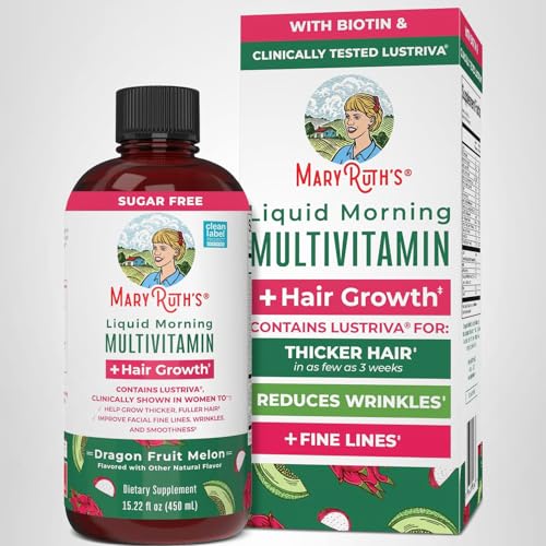 MARYRUTH'S Liquid Multivitamin + Hair Growth | Biotin 10000mcg | Lustriva Hair Growth Supplement | Clinically Tested in Women for Thicker Hair MARYRUTH'S buy supplements canada