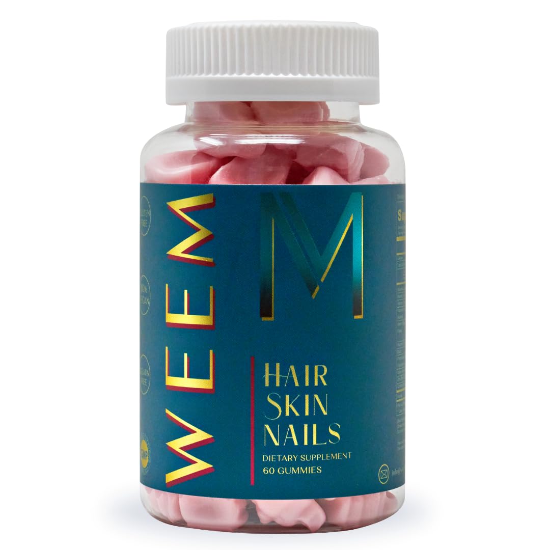 WEEM Hair Skin and Nails Gummies - Supports Healthy Hair - Vegan biotin Vitamins for Women & Men Supports Faster Hair Growth, WEEM buy supplements canada