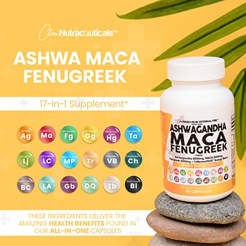 Ashwagandha 5000mg Maca Root 2000mg Fenugreek 3000mg Suppleme Clean Nutraceuticals buy supplements canada