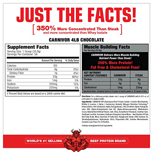 MuscleMeds, Carnivor Beef Protein Isolate Powder 56 Servings, Chocolate, 72 Ounce MuscleMeds buy supplements canada