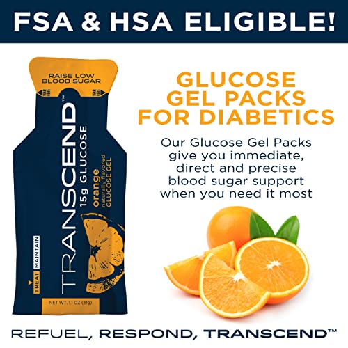 Transcend Glucose Gel Packs - Orange, 60 Pack (1.1oz Each) - FSA/HSA Transcend buy supplements canada