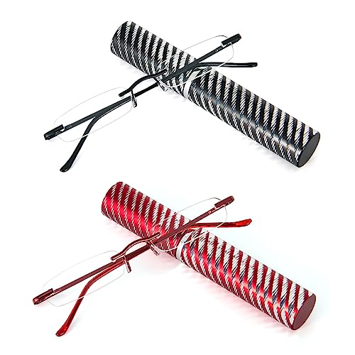 DXYXYO Mini Rimless Reading Glasses for Women Men, 2 Pack Slim Pocket Compact Metal DXYXYO buy supplements canada