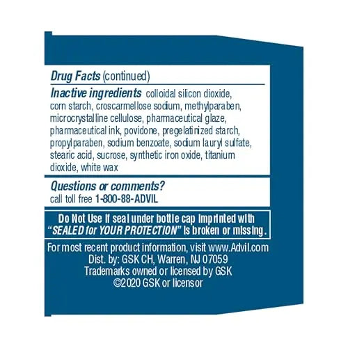 Advil Pain Reliever and Fever Reducer, Ibuprofen 200mg for Pain Relief - 50 Coated Tablets Advil buy supplements canada