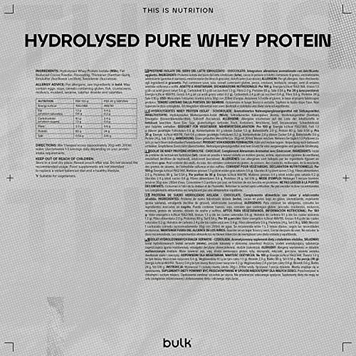 Bulk Hydrolysed Whey Protein Isolate, Protein Shake, Chocolate, 500 g, Packaging May Vary Bulk buy supplements canada
