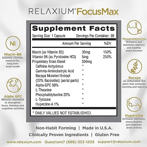 Relaxium FocusMax, Brain & Focus Health Supplement, Proven Concentration Relaxium buy supplements canada