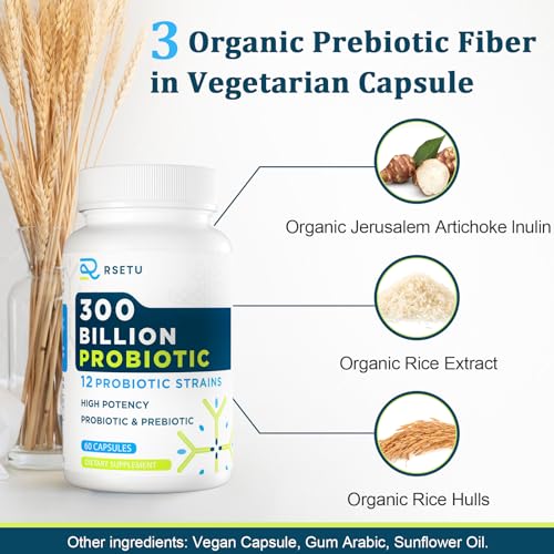 Probiotics for Women Men: 300 Billion CFU Probiotic High Potency + 12 Strains Organic RSETU buy supplements canada