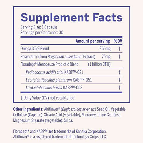 Nouri Menopause Health Probiotic, Menopause Relief for Women - Resveratrol Capsules Nouri buy supplements canada